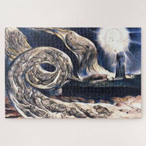 William Blake Lovers Whirlwind illustrates Hell Jigsaw Puzzle