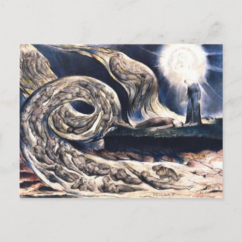 William Blake Lovers Whirlwind illustrates Hell Postcard
