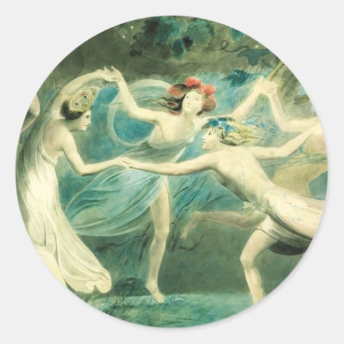 William Blake Midsummer Nights Dream Classic Round Sticker