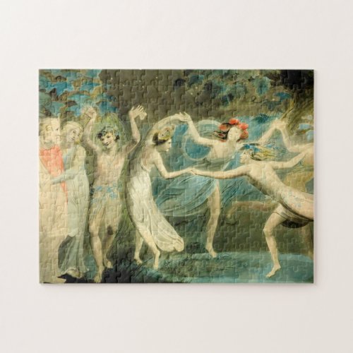 William Blake Oberon Titania and Puck with Fairie Jigsaw Puzzle
