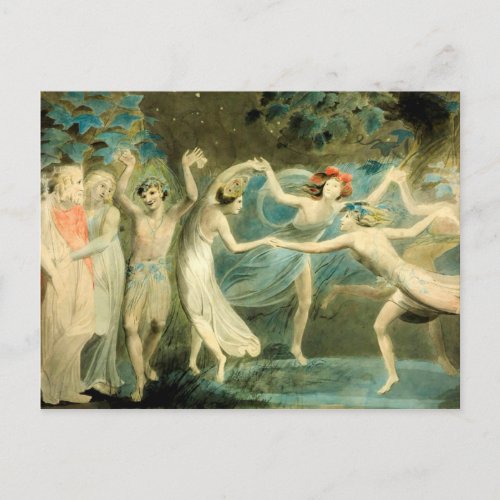 William Blake Oberon Titania and Puck with Fairie Postcard