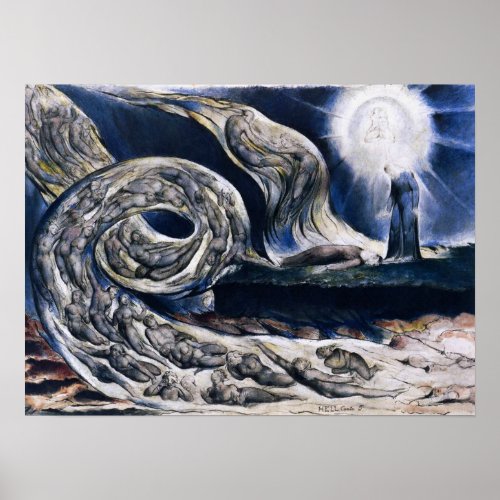 William Blake The Lovers Whirlwind Poster