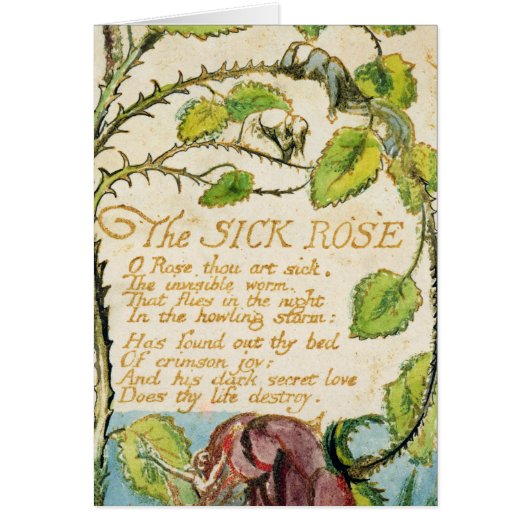 William Blake | The Sick Rose, from Songs of Innoc Cards (Front)