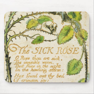 William Blake The Sick Rose, from Songs of Innoc Mouse Pad