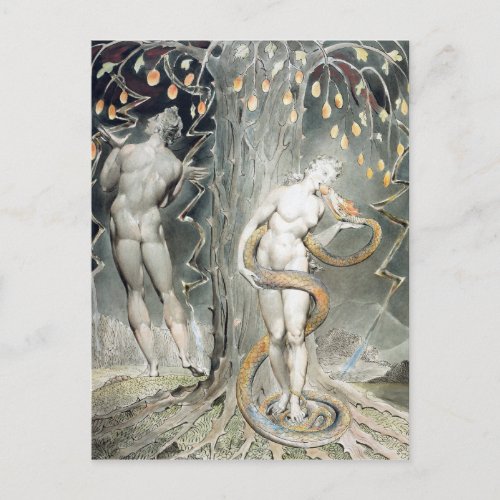 William Blake The Temptation and Fall of Eve Postcard