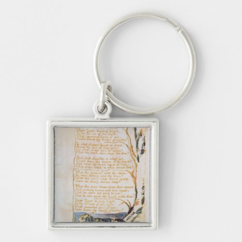 William Blake  The Tyger from Songs of Innocence Keychain