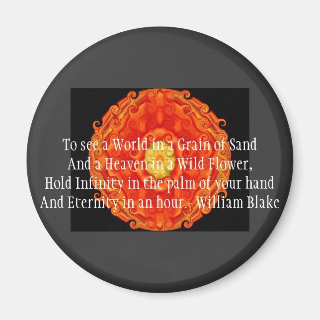 William Blake "World in a Grain of Sand" quote Magnet (Front)