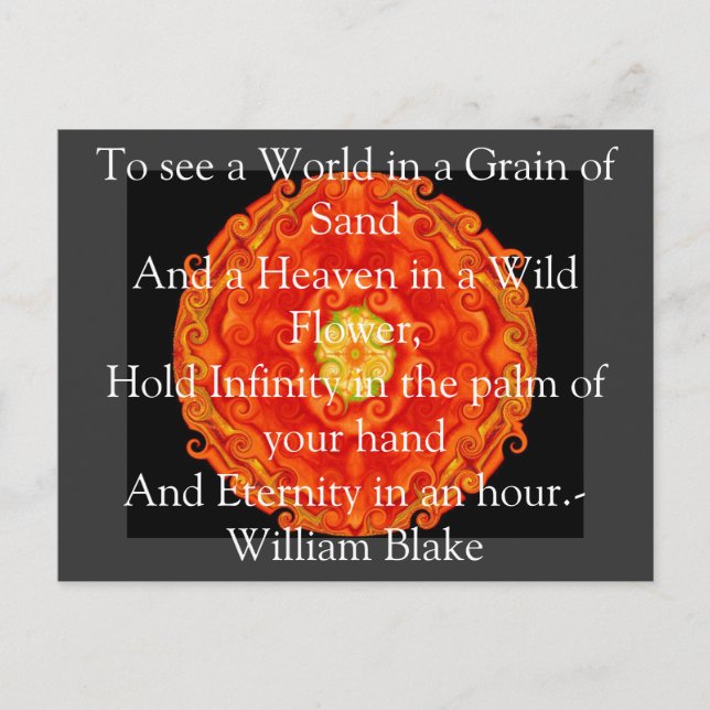William Blake "World in a Grain of Sand" quote Postcard (Front)