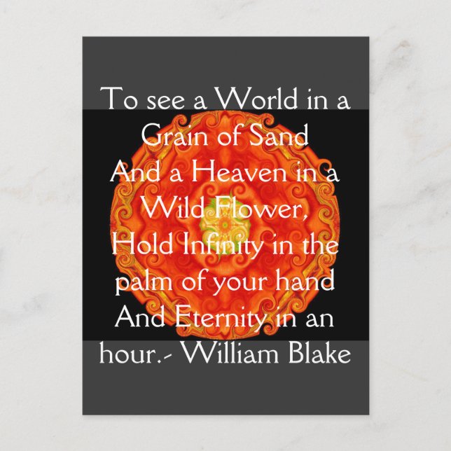 William Blake "World in a Grain of Sand" quote Postcard (Front)