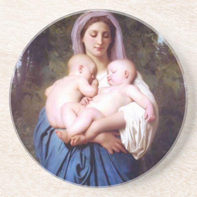 William Bouguereau_Charity(1878) Sandstone Coaster (Front)