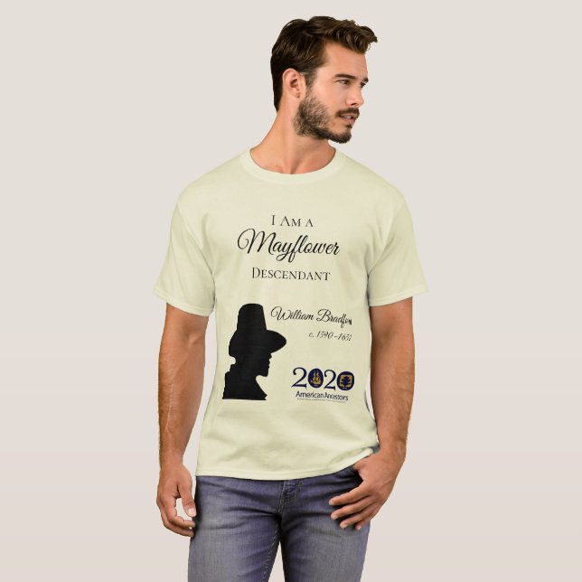 William Bradfor Mayflower Descendant Men's T-shirt (Front Full)