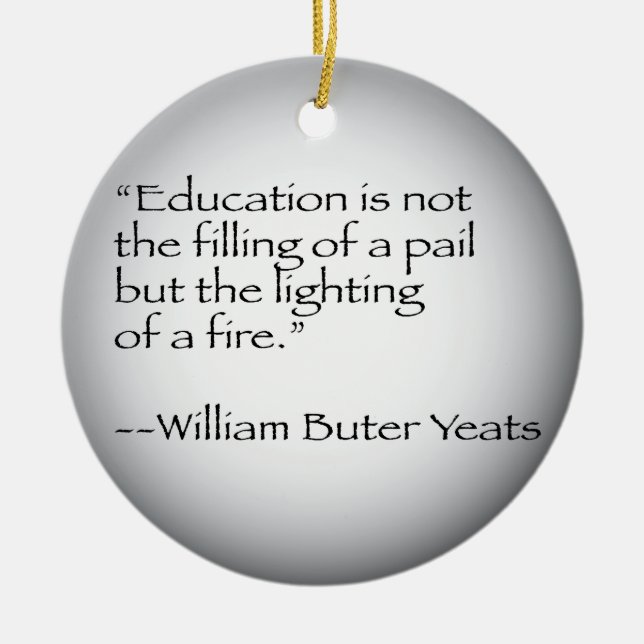 William Butler Yeats Quote Ceramic Ornament (Front)