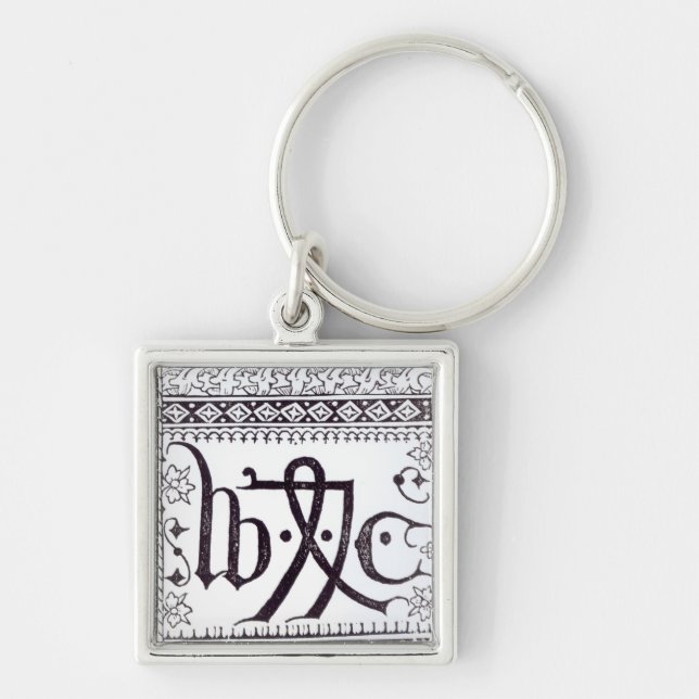 William Caxton's  Print Mark Keychain (Front)