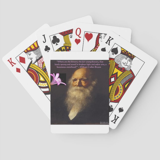 William Cullen Bryant Flower Poem Poker Cards (Back)