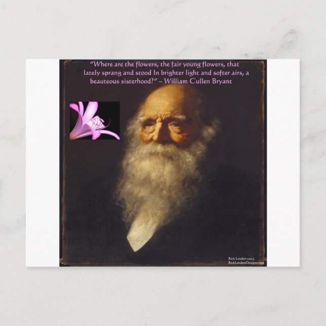 William Cullen Bryant Flower Poem Postcard (Front)