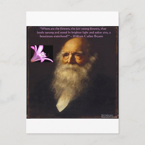 William Cullen Bryant Flower Poem Postcard