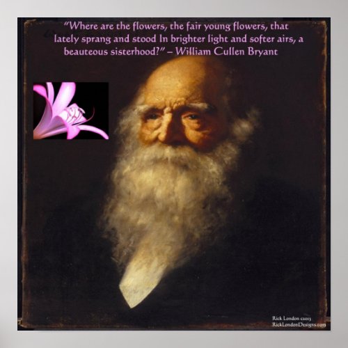 William Cullen Bryant Flower Poem Poster