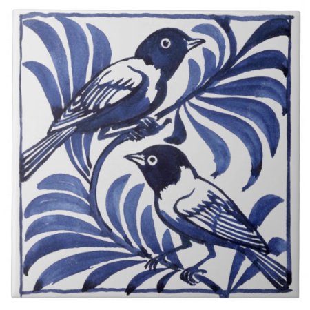 William De Morgan Birds Ceramic Tile