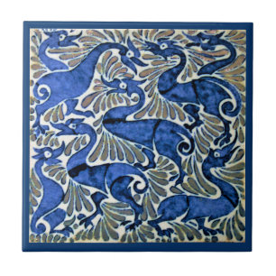 William * De Morgan Fantastic Ducks Ceramic Tile