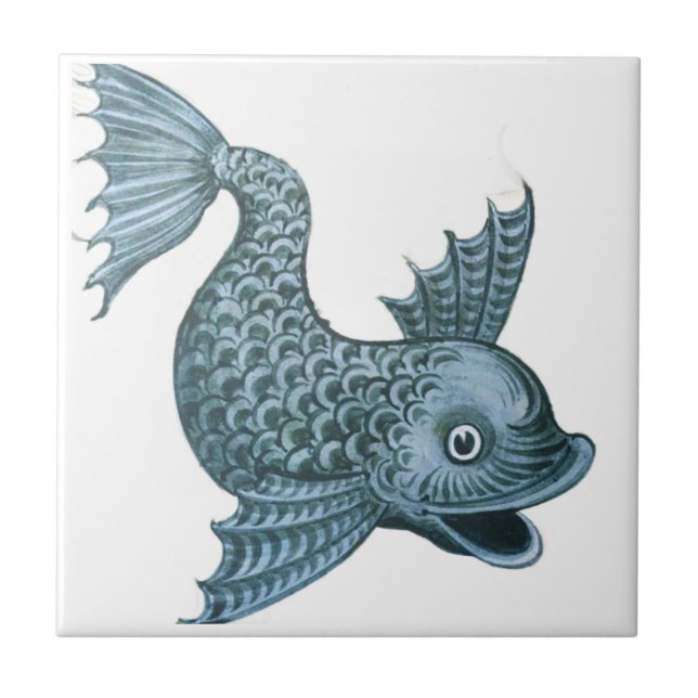 William * De Morgan Fantastic Fish | Ceramic Tile (Front)