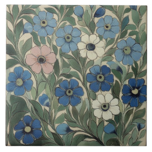 William De Morgan Flowers Ceramic Tile