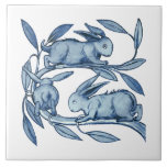 William De Morgan Rabbits Ceramics Ceramic Tile<br><div class="desc">One of William de Morgan's, (1839 - 1917), ceramic tiles of rabbits running in a circle. He designed tiles, stained glass and furniture for the famous Morris Company founded by William Morris. He loved especially designing fantastical birds and animals which is what you see here. The background color can be...</div>
