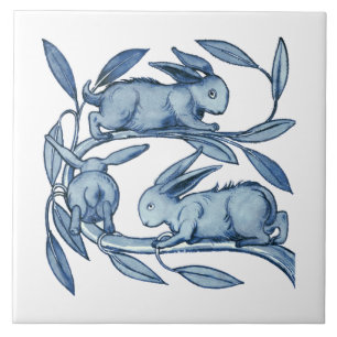 William De Morgan Rabbits Ceramics Ceramic Tile