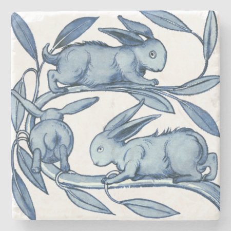 William De Morgan Rabbits Stone Coaster