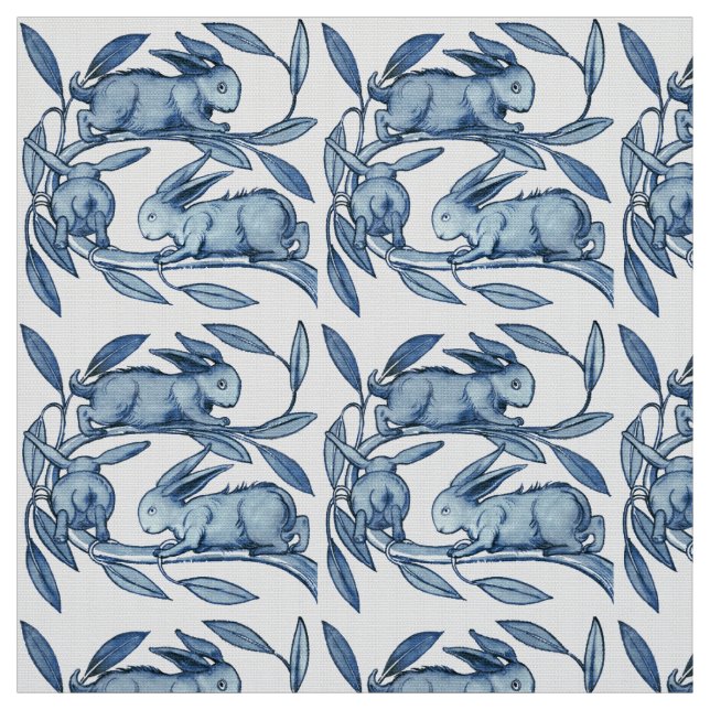 William De Morgan Rabbits Textiles Fabric (Swatch)