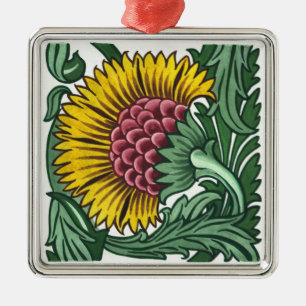 William de Morgan Tile Metal Ornament