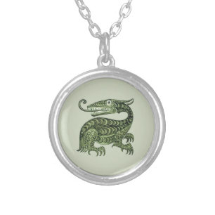 William De Morgan's Jabberwock Silver Plated Necklace