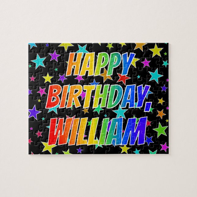 "WILLIAM" First Name, Fun "HAPPY BIRTHDAY" Jigsaw Puzzle (Horizontal)