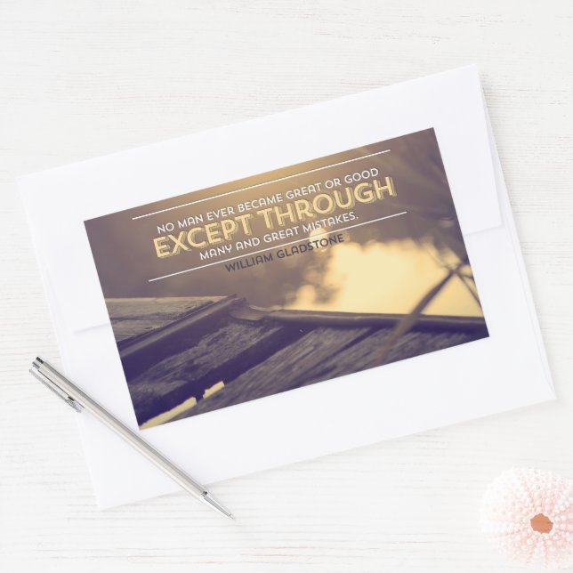 William Gladstone Inspirational Quote "Mistakes" Rectangular Sticker (Envelope)