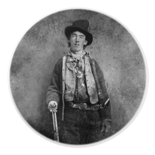William H Bonney Billy Kid Old West Outlaw Ceramic Knob