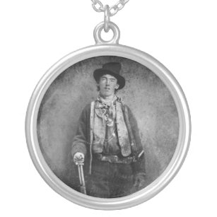 William H. Bonney, Billy Kid Old West Outlaw Silver Plated Necklace