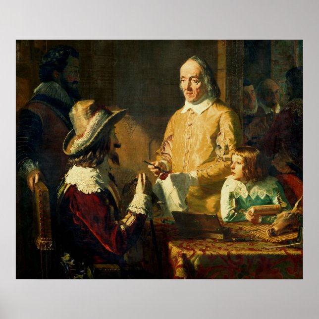 William Harvey  demonstrating to Charles I Poster (Front)