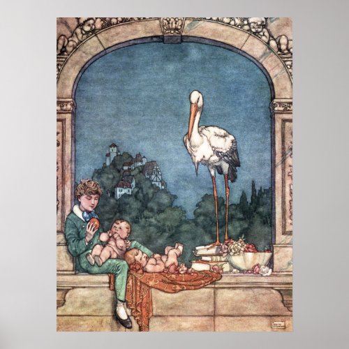 William Heath Robinson _ The Storks Poster