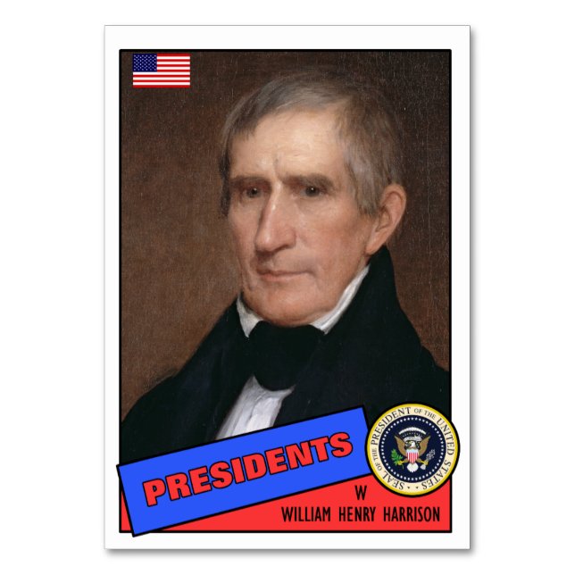 William Henry Harrison Baseball Card (Front)