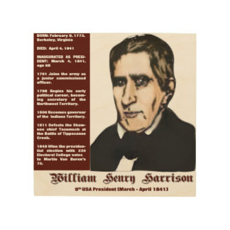 William Henry Harrison Portrait Wood Wall Art