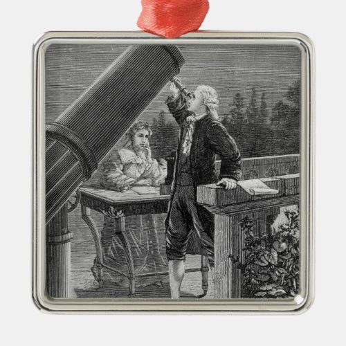 William Herschel  Discovers the Planet Uranus Metal Ornament