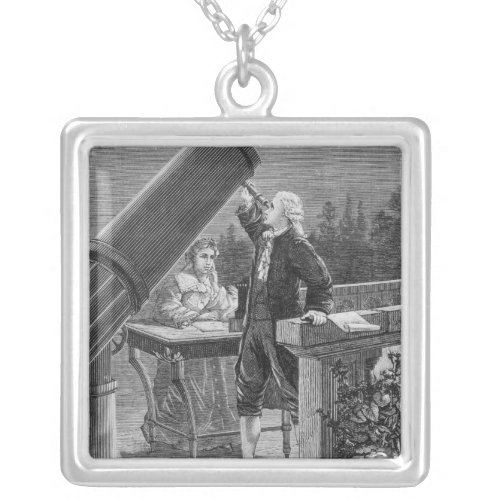 William Herschel  Discovers the Planet Uranus Silver Plated Necklace