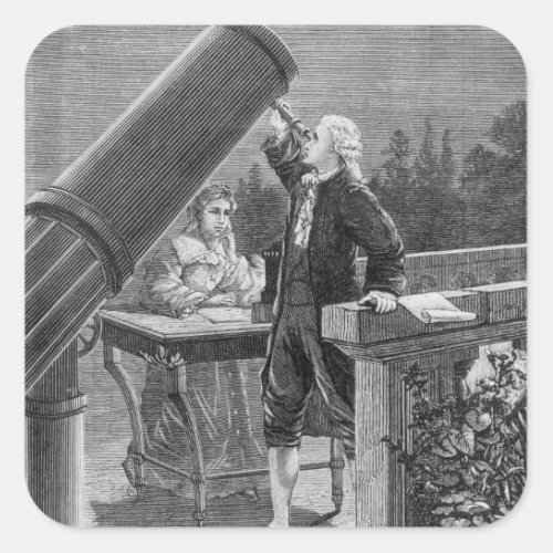 William Herschel  Discovers the Planet Uranus Square Sticker