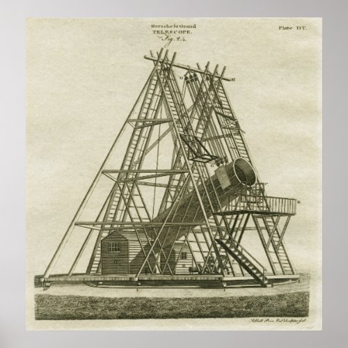 William Herschells 40 Foot Telescope 18th Century Poster