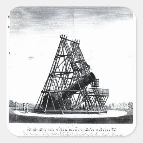 William Herschels Forty Foot Telescope Square Sticker