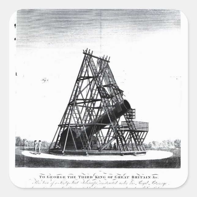 William Herschel's Forty Foot Telescope Square Sticker (Front)