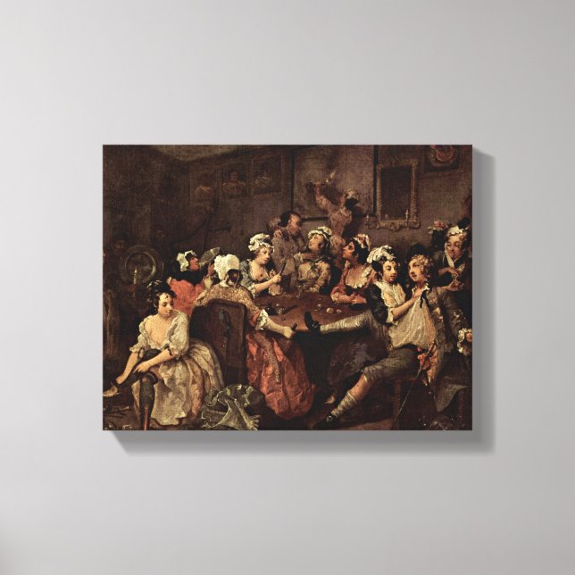 William Hogarth - Scene in a tavern Canvas Print (Front)