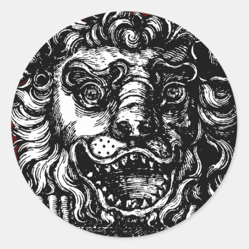 William Hogarths Lions Head Buttons Tavern  Classic Round Sticker