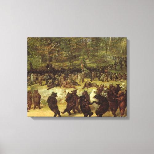 William Holbrook Beard _ The Bear Dance Canvas Print