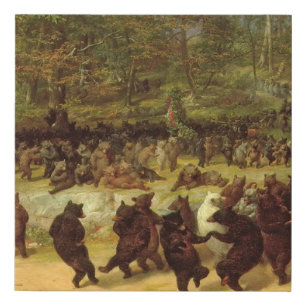 William Holbrook Beard - The Bear Dance Faux Canvas Print
