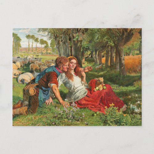 William Holman Hunt The Hireling Shepherd Lovers Postcard